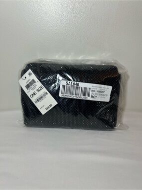 Avery Black Textured Mesh Toiletry Pouch INC concepts NWT